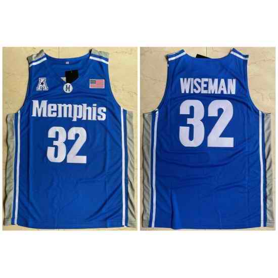 Men Memphis Tigers 32 James Wiseman Blue College Basketball Jersey